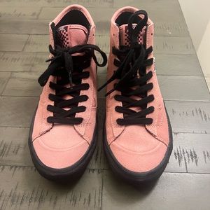 Vans Lizzie Women’s Pink and Black High Top Skateboard Shoes